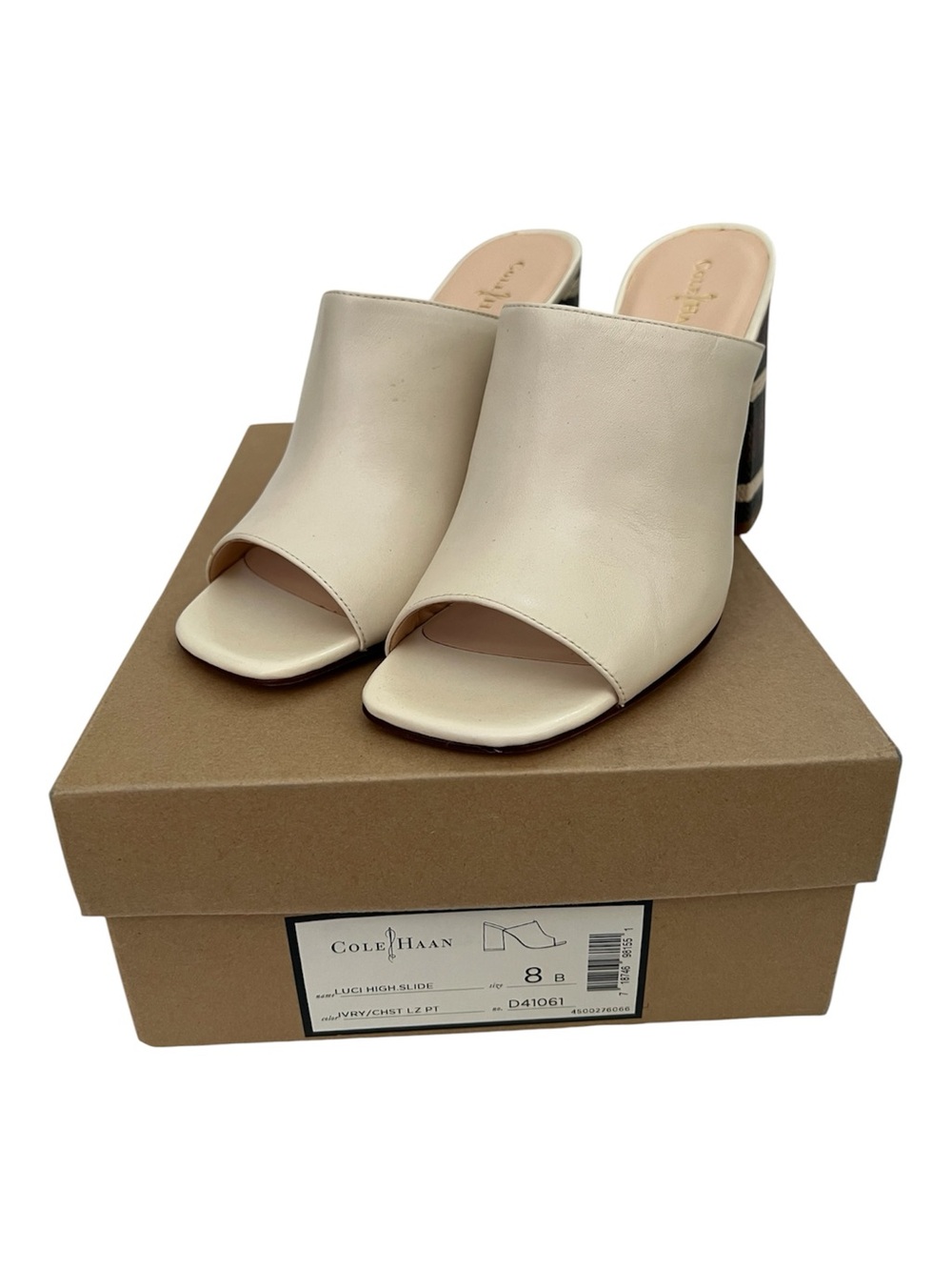 Cole Haan Ivory Luci High Slide Sz 8